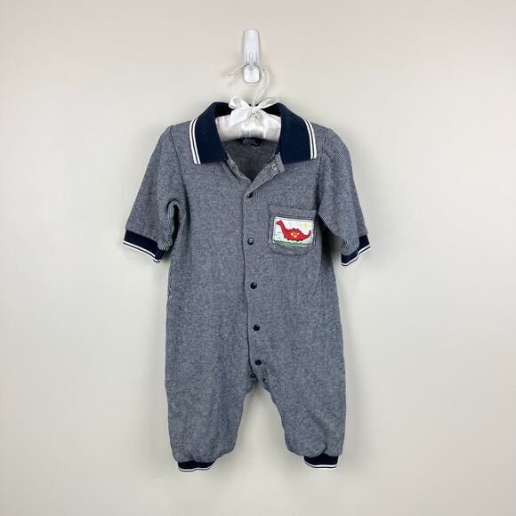 Vintage Authentic Kids Dinosaur Coverall 12 Months - Picture 1 of 6